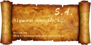 Sigmond Adeodát névjegykártya